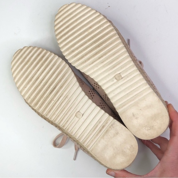 Marc Fisher ballet pink vegan suede perforated sneaker espadrilles 6.5 - Picture 10 of 11